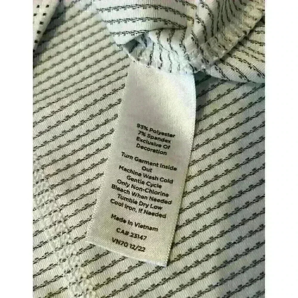 Talbots Womens Activewear Lg White w/Black Polka Squares Short Sleeve T-Shirt - Picture 7 of 13